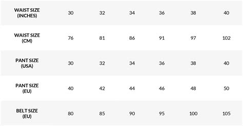 chanel women's belt size chart